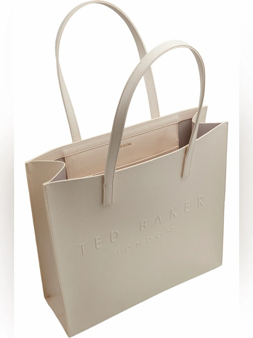 Ted Baker London Cream Embossed Logo Tote